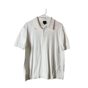 Armani Exchange Men's XL White Cotton Knit Polo Shirt Short Sleeve Casual